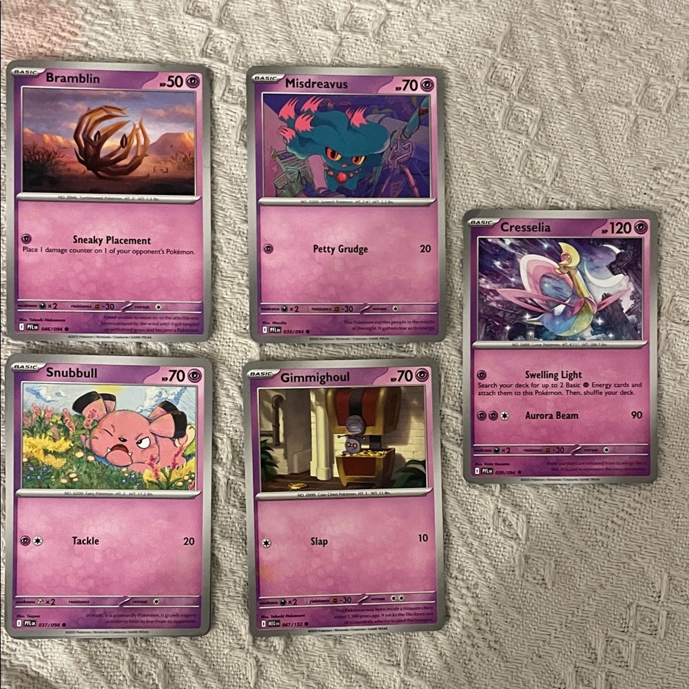 Pokemon Trading Cards - Purple and Pink